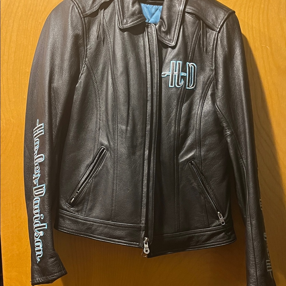 Harley-Davidson Black Jacket with Blue Accents